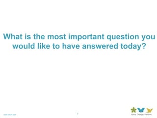 What is the most important question you would like to have answered today?