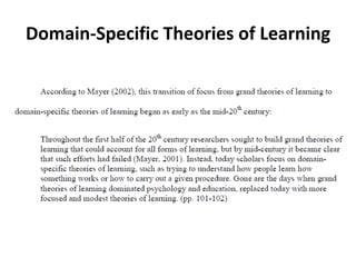 Domain-Specific Theories of Learning

 