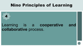 Learning is a cooperative and
collaborative process.
4
 