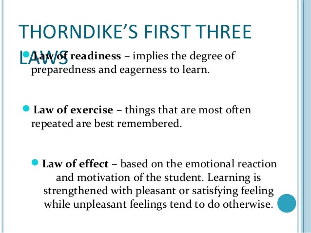 3 laws of learning by edward thorndike