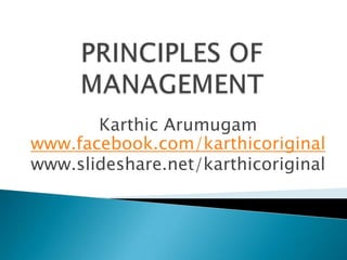 Karthic Arumugam
www.facebook.com/karthicoriginal
www.slideshare.net/karthicoriginal
 