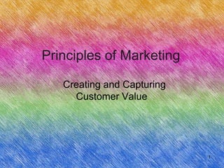 Principles of Marketing

   Creating and Capturing
     Customer Value




                            1
 