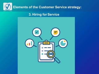 Elements of the Customer Service strategy:
3. Hiring for Service
 
