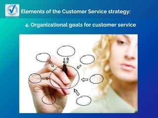 Elements of the Customer Service strategy:
4. Organizational goals for customer service
 