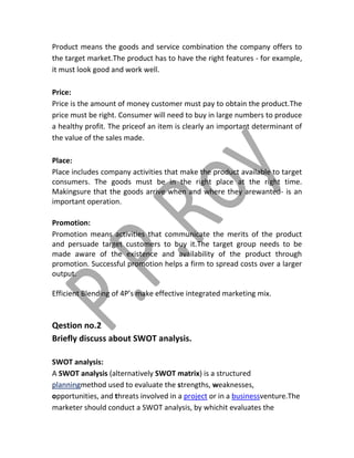 Principles of marketing chapter 2 theory | DOCX