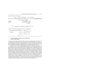 Fraccionamiento continuo multietapa de mezclas de bina 3S9
Se vuelven a calcular los valores de ( i)fi.
(<(2))r ' ( z)i" (10)" (4)=0,1194 kmol; (L3)t,= 0,3373 kmol
Estos valores se aproximan bastante a las estimaciones anteriores. Los moles totales del líquido final son:
0,03+ 0,1194+ 0,3373= 0,4867
Fracciones
molares:
3
ml= 0,03/0,4867= 0,0616
x2= 0,12/0,4867= 0,2466
g3' 0.692
K, x,= (4,4)(0,0616)+ (1,85)(0,2466)+ (0,39)(0,692)= 0,9971 - 1,0
i=l
Por tanto, la estimación de la temperatura final (91°C) es suficientemente
buena. Número de moles de destilado= 1.0 -- 0.4867= 0 51 k o
Composición: {xcID -- (0.3 -- 0.03)/0.5133= 0 52d
{xz)D-- (0.3 -- 0.12)/0.5133= 0 51
{x3)D -- 012
7.6 FRACCIONAMIENTO CONTINUO MULTIETAPA DE
MEZCLAS BINARIAS
La separación de una mezcla de líquidos volátiles en productos relativamente puros suele realizarse en
una columna de fraccionamiento continua. Se puede utilizar una torre de bandejas o de relleno, y la
elección depende de varios factores. Comprensiblemente, una columna continua es mucho más eficaz
que la destilación flash multietapa o la destilación por lotes. En esta sección discutiremos los principios
básicos de proyecto de una torre de bandejas continua para la destilación de una mezcla binaria.
En la figura 7.14(a) se muestra esquemáticamente una columna de bandejas y los caudales y las
concentraciones de las fases vapor y líquido en diferentes bandejas. En aras de la simplicidad, discutiremos
aquí los principios básicos del fraccionamiento de una mezcla líquida binaria. La alimentación (puede ser un
líquido, un vapor o una mezcla bifásica que contenga los componentes A y B, siendo A el componente más
volátil) entra en la columna por un lugar adecuado. La corriente de líquido desciende por la columna desde
una bandeja hasta la siguiente bandeja inferior; la corriente de vapor asciende burbujeando a través del
líquido de las bandejas. El vapor de la bandeja superior se condensa y el condensado se recoge en un tambor
de reflujo. Una parte de este líquido se extrae como producto superior y la otra parte se devuelve a la bandeja
superior (la bandeja superior está marcada como bandeja nº 1) como reflujo. El producto superior contiene el
componente A, más volátil, y un poco del B, menos volátil. El líquido de la bandeja inferior pasa a un
rehervidor donde se vaporiza parcialmente, el vapor se devuelve a la torre y la parte líquida se extrae
continuamente como producto inferior. El producto de fondo es rico en el componente menos volátil B y sólo
contiene una pequeña cantidad de A. En una se produce un contacto íntimo entre las fases líquida y de vapor,
lo que facilita un rápido intercambio de masa entre ellas. El transporte del componente más
 
