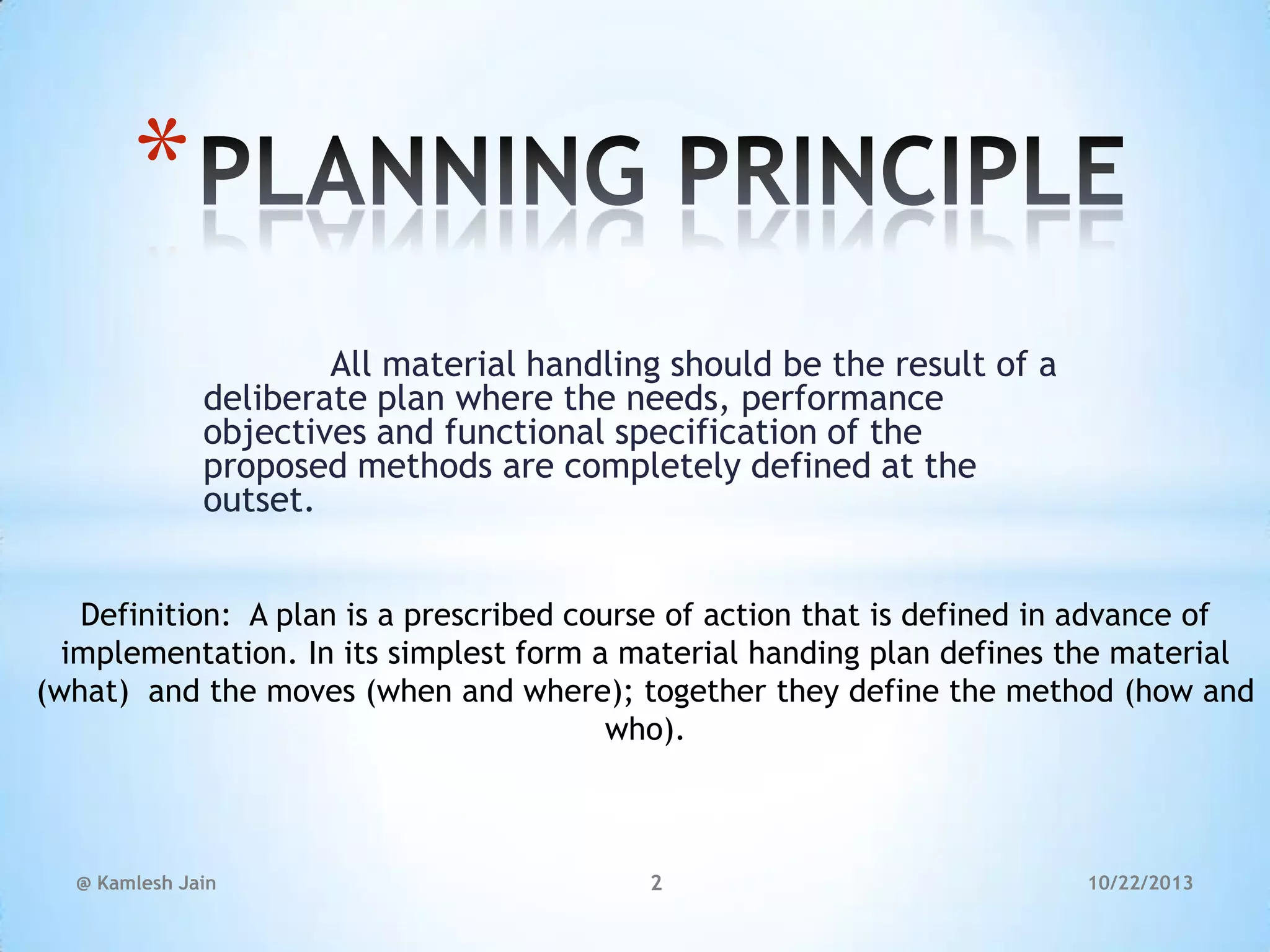 Principle’s of material handling | PPT