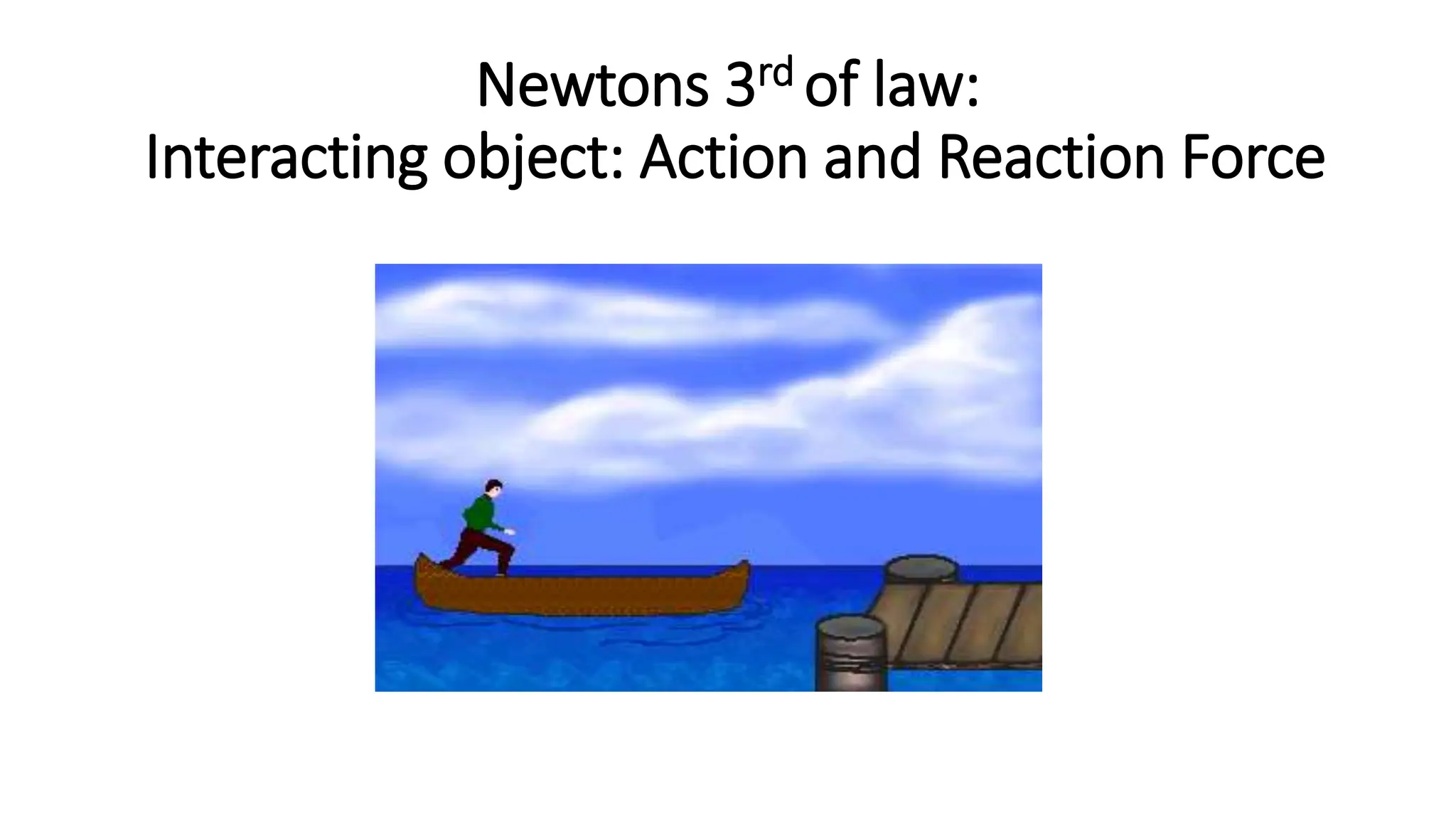 Newtons 3rd of law:
Interacting object: Action and Reaction Force
 