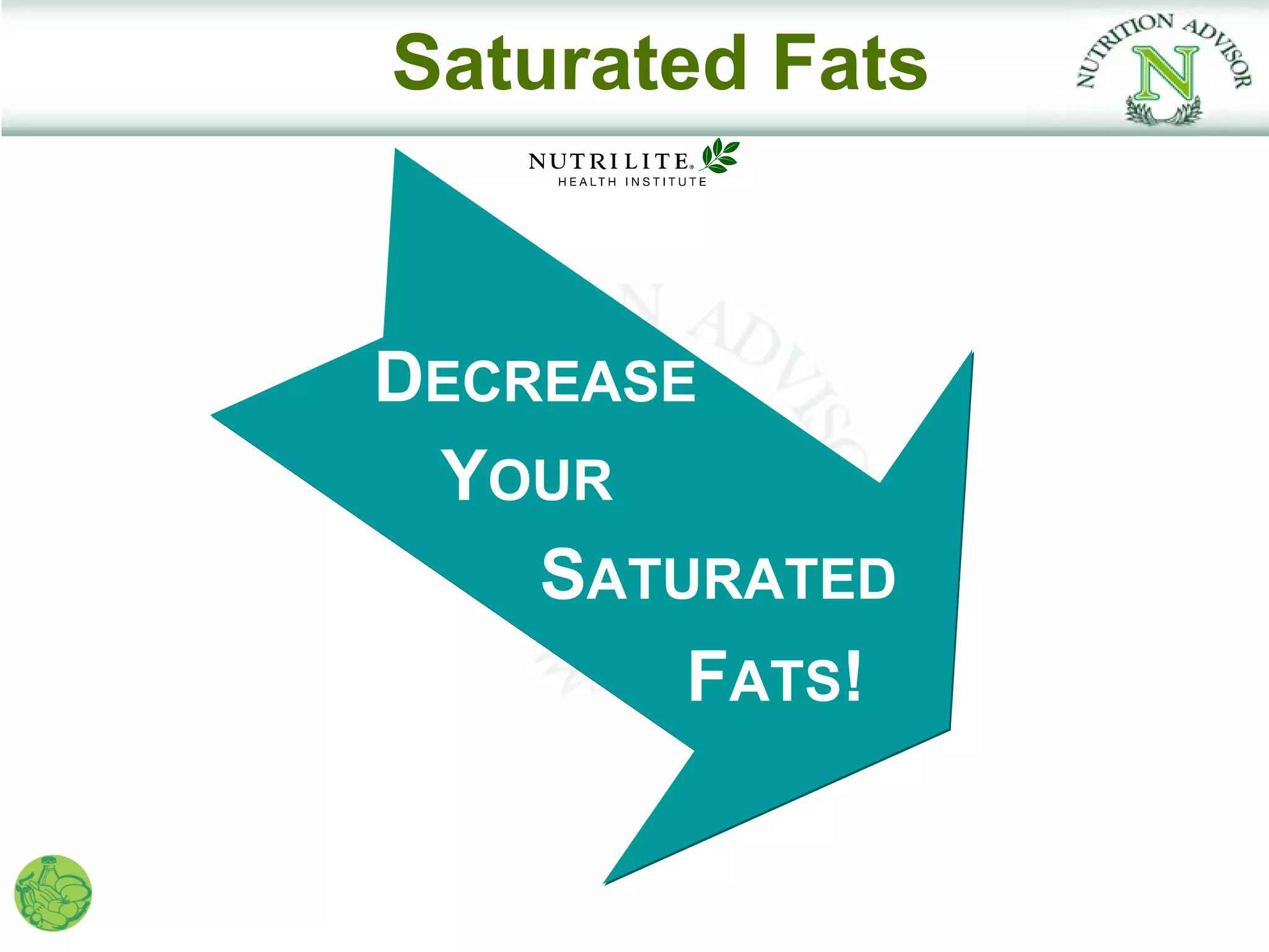 Saturated Fats



DECREASE
 YOUR
    SATURATED
        FATS!
 