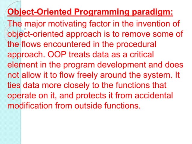 Principles of object oriented programing | PPT