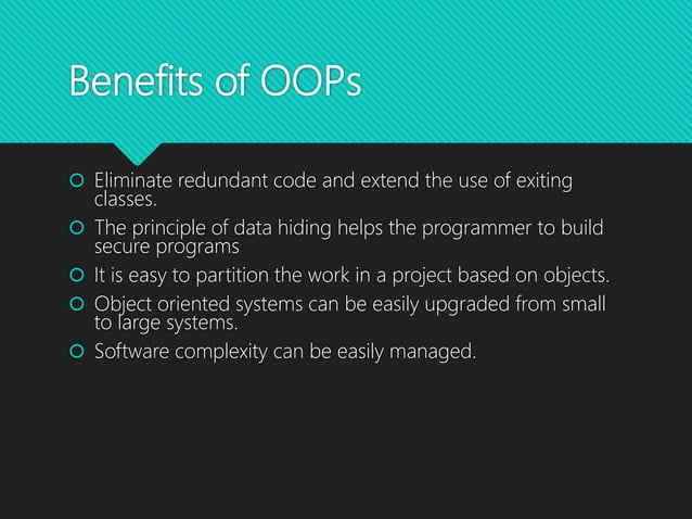 Principles of oop | PPTX | Programming Languages | Computing