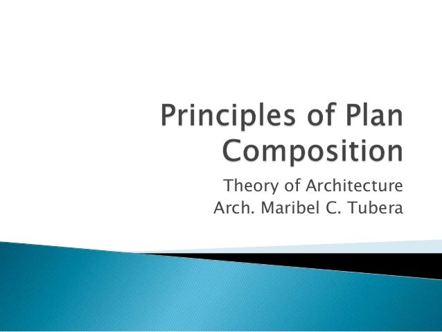 Principles of plan composition - Theory of Architecture