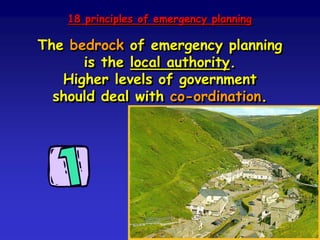 Principle no. 2
In emergency planning efficiency
is measured in terms of lives saved
and damage avoided or contained.
supply
demand
time
Disaster
supply
demand
time
urbanSAR
shortage
Disaster
shortage
reduced by
efficient
mobilisation
 