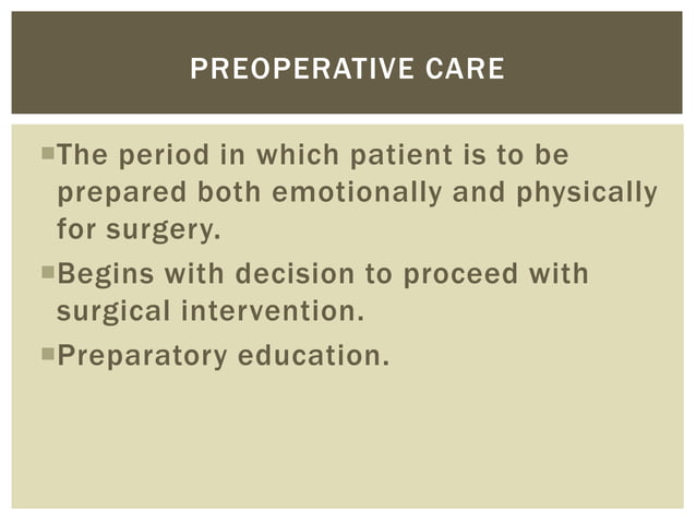 Principles of Pre and post operative care.pptx | First Aid | Injuries