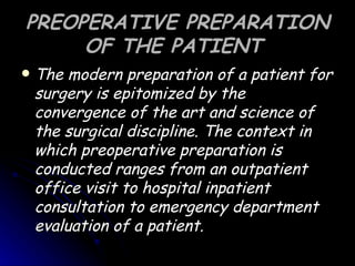 Principles of preoperative and operative surgery | PPS
