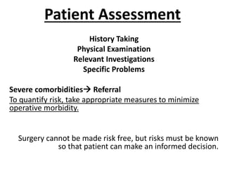 Principles of preoperative assessment | PPTX