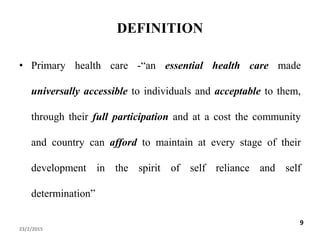 Principles of primary health care | PPTX