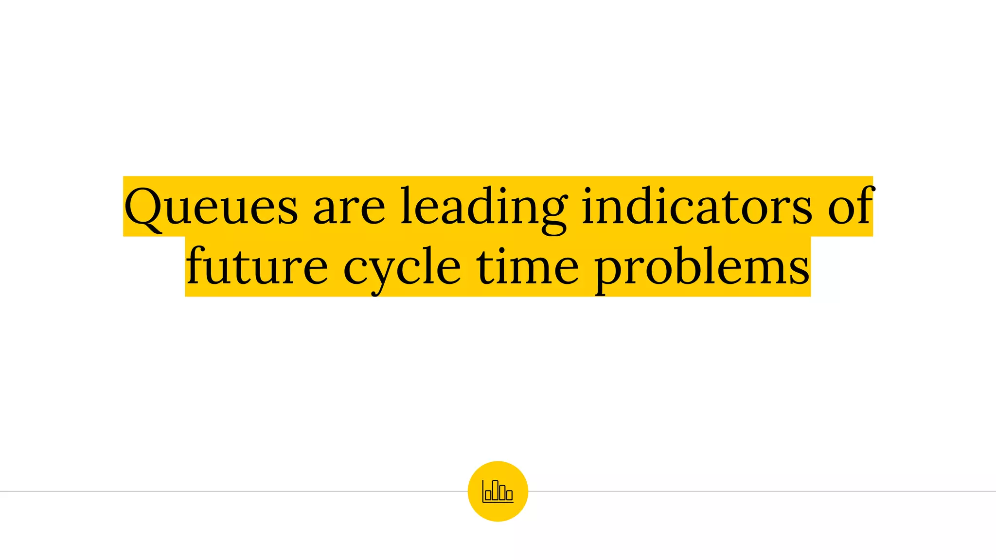 Queues are leading indicators of
future cycle time problems
 