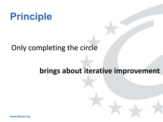 Principle


 Only completing the circle

                 brings about iterative improvement




www.efquel.org
 