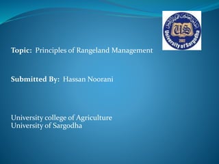 Principles of rangeland management | PPTX