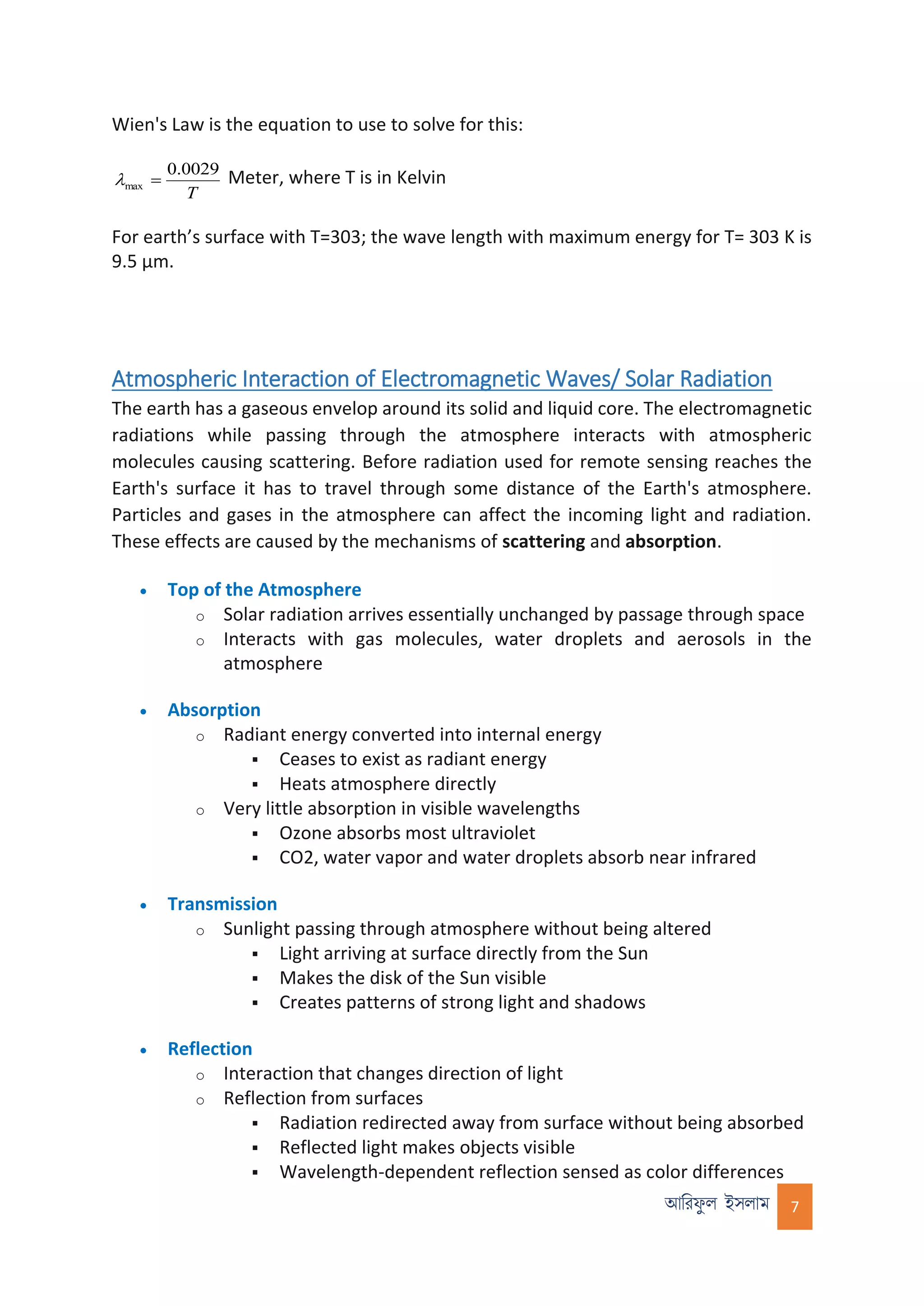 Principles of Remote Sensing | PDF