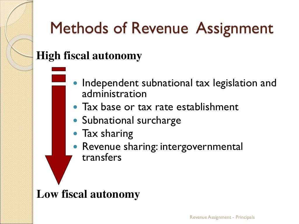 revenue assignment meaning in english