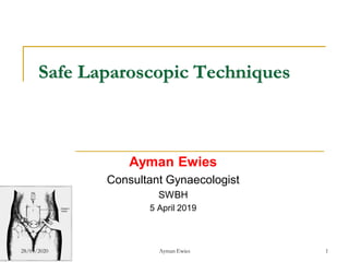 Ayman Ewies 1
Safe Laparoscopic Techniques
Ayman Ewies
Consultant Gynaecologist
SWBH
5 April 2019
28/09/2020
 