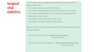Surgical
vital
statistics
 