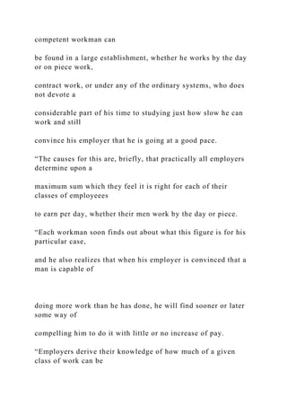 Principles of Scientific Management, Frederick Winslow Taylor .docx