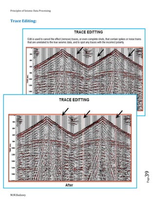 Principles of Seismic Data Processing
M.M.Badawy
Page39
Trace Editing:
 