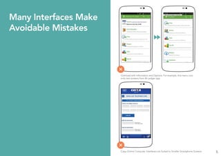 5
Many Interfaces Make
Avoidable Mistakes
Overload with Information and Options. For example, this menu runs
onto two scre...