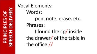 Principle of speech delivery ppt. Oral communication | PPTX