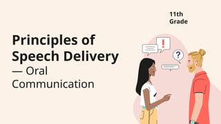 Oral Communication in Writing Principles of Speech Delivery | PPTX