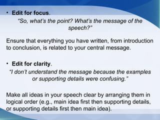 Principles of Speech Writing in Oral Communication in Context | PPTX