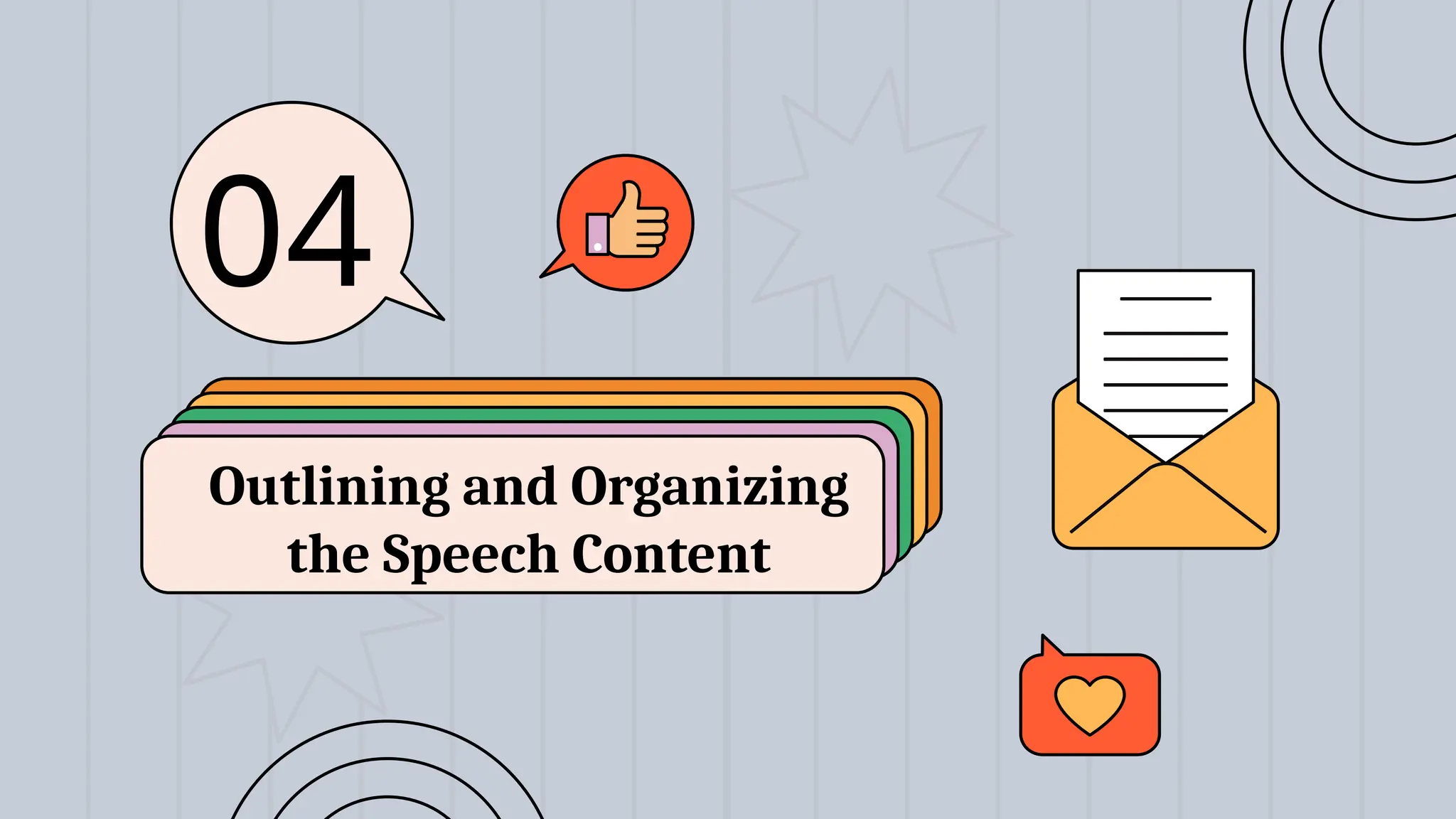 04
Outlining and Organizing
the Speech Content
 