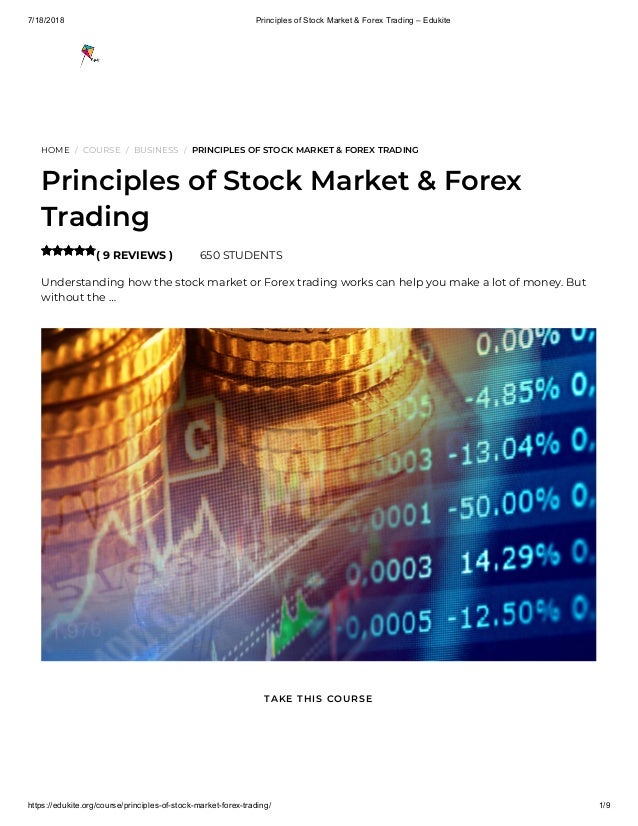 Principles Of Stock Market And Forex Trading Edu Kite - 