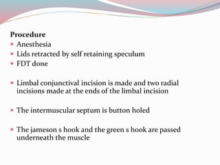 Principles of strabismus surgery | PPTX