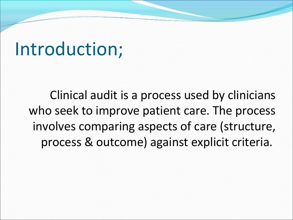 Principles of surgical audit
