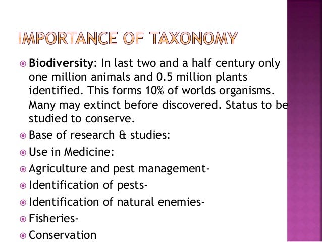what is the significance of taxonomy