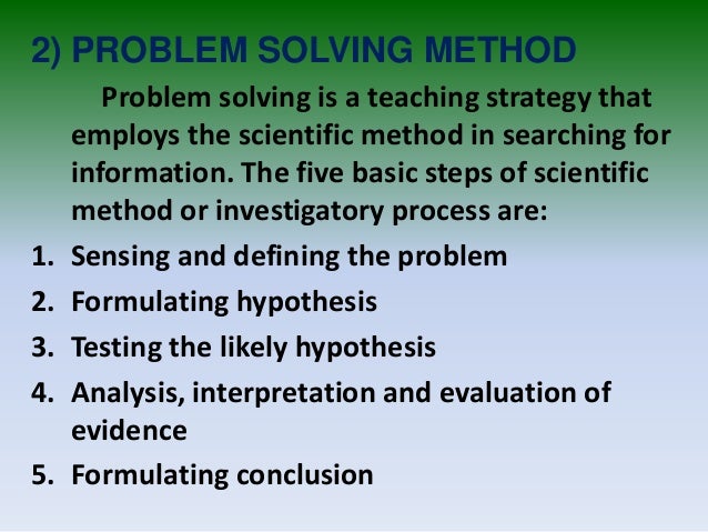 Problem solving methods