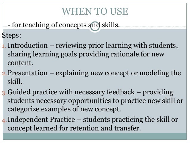 Steps In Direct Instruction Method Of Teaching Steps In Direct Instruction Method Of Teaching