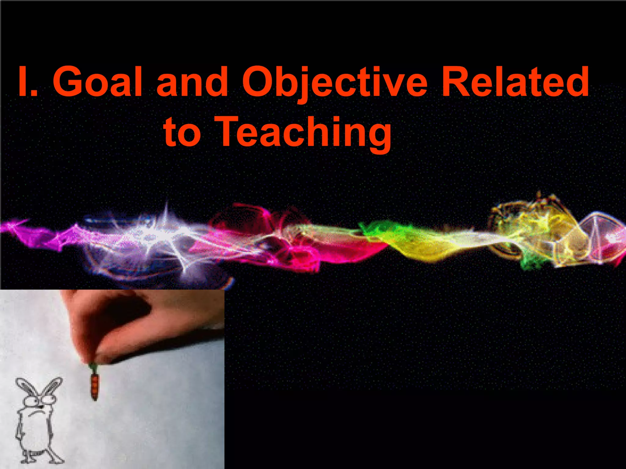 I. Goal and Objective Related
to Teaching
 