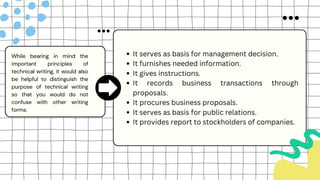 Technical Writing Principles Organization PRINCIPLES OF TECHNICAL WRITING WEEK 3&4.pptx