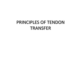 PRINCIPLES OF TENDON
TRANSFER
 