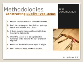 Principles of Test Construction 1 | PPTX