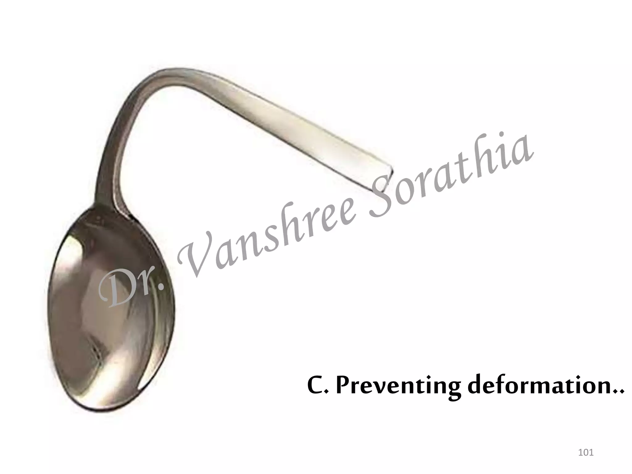 C. Preventing deformation..
101
 