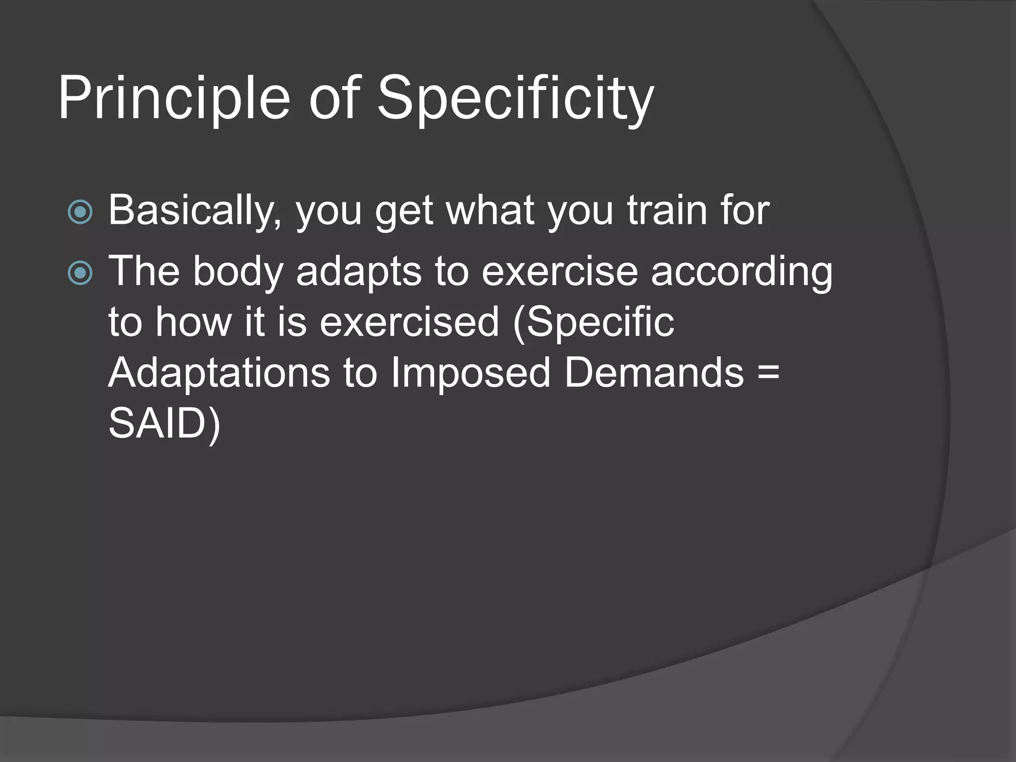 Principles of Training | PPTX