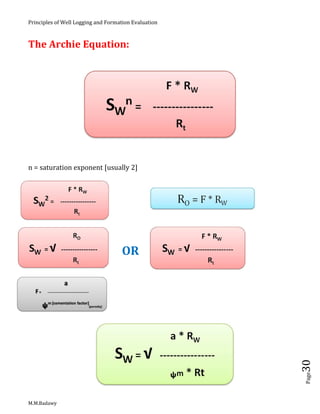 Principles of well logging and formation evaluation m.m.badawy | PDF