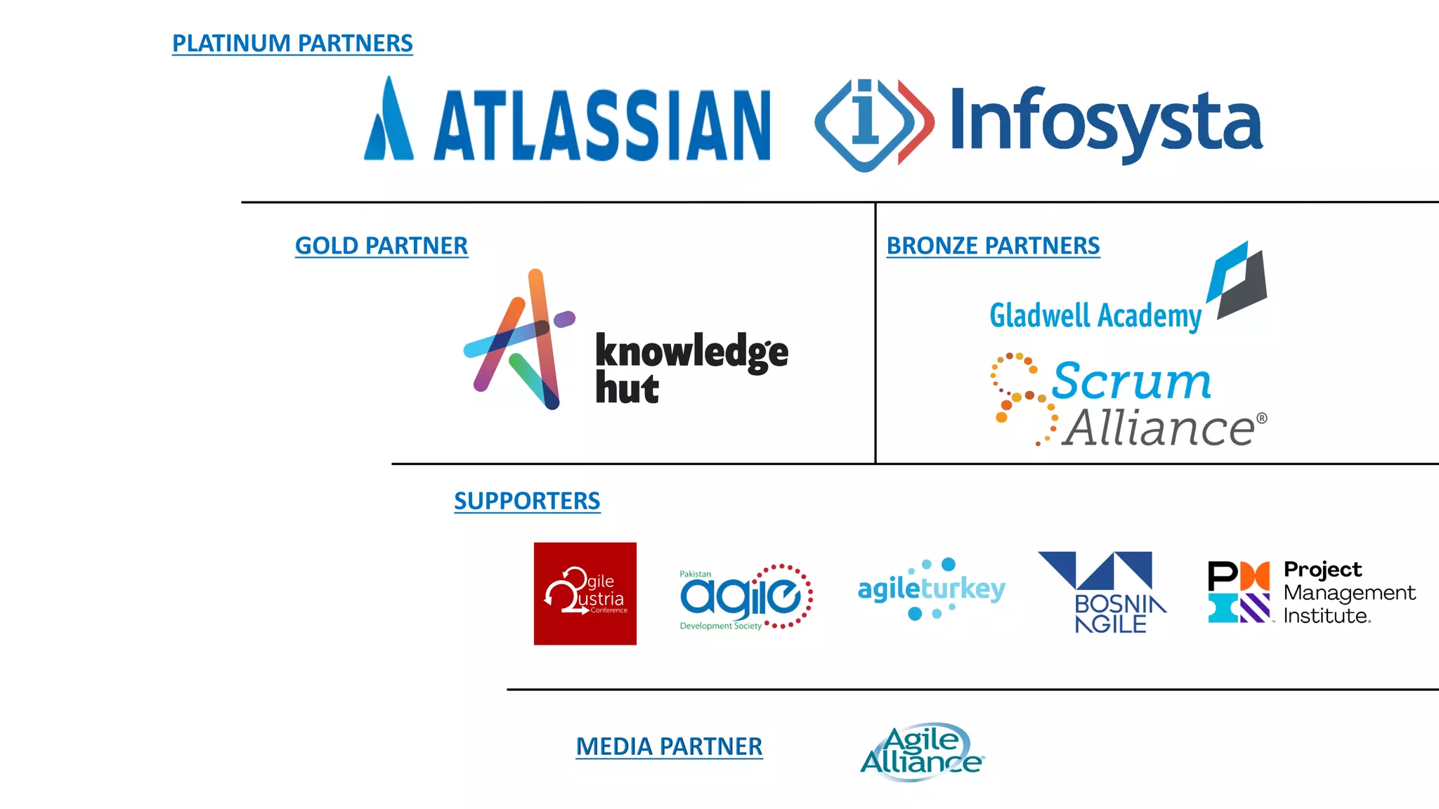 SUPPORTERS
PLATINUM PARTNERS
GOLD PARTNER BRONZE PARTNERS
 