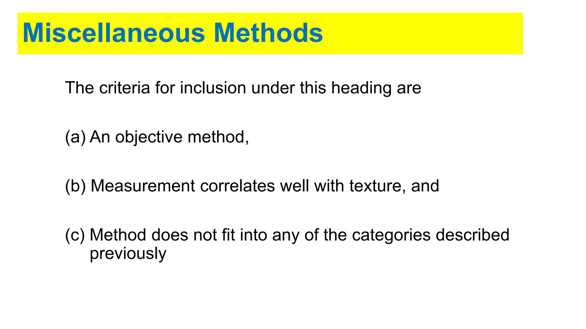 Principles & practice of objective texture measurement